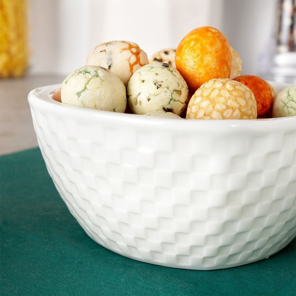 Set of 3 serving bowls in white porcelain, dishwasher safe
