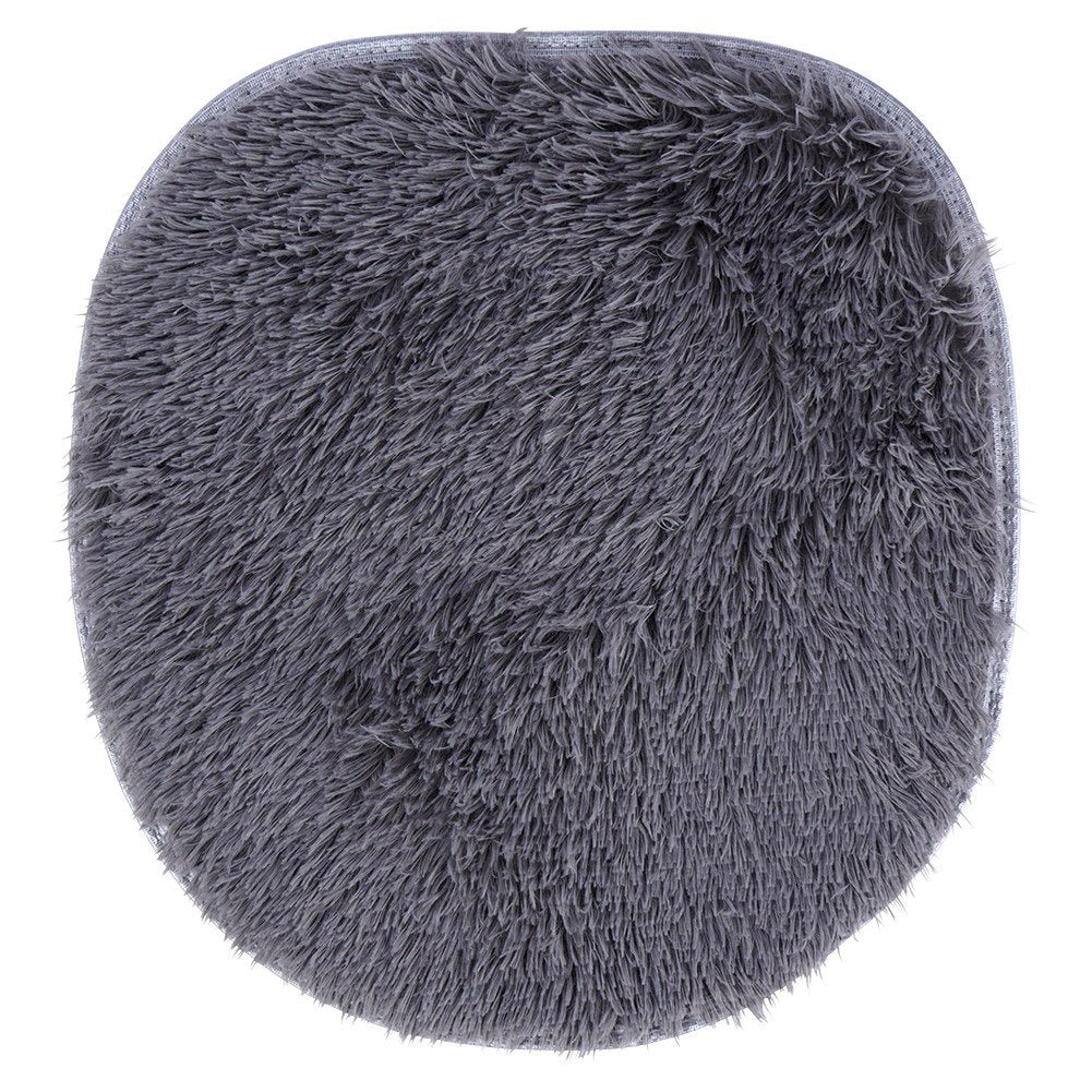 Set of 3 soft gray bathroom rugs incl. toilet seat cover