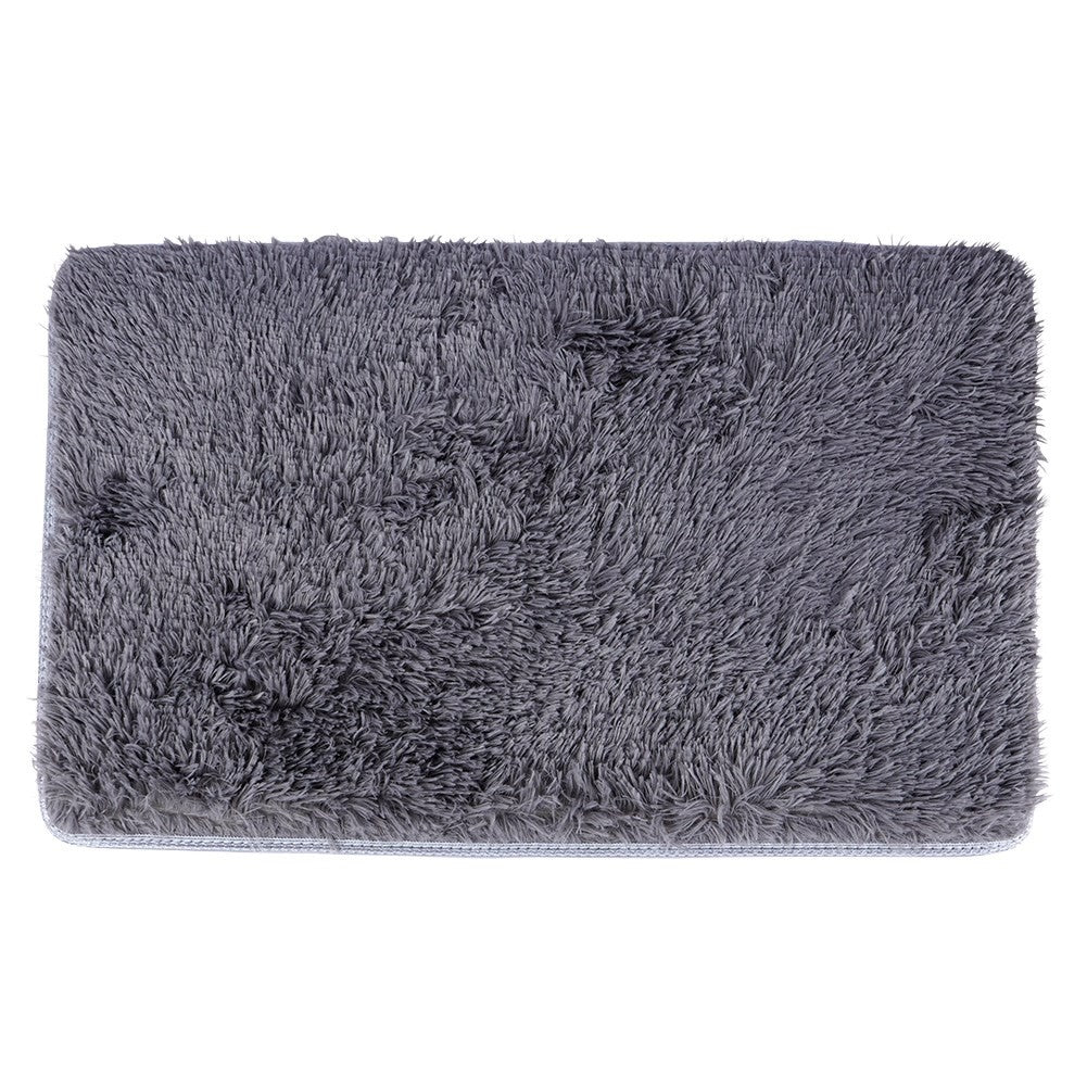 Set of 3 soft gray bathroom rugs incl. toilet seat cover