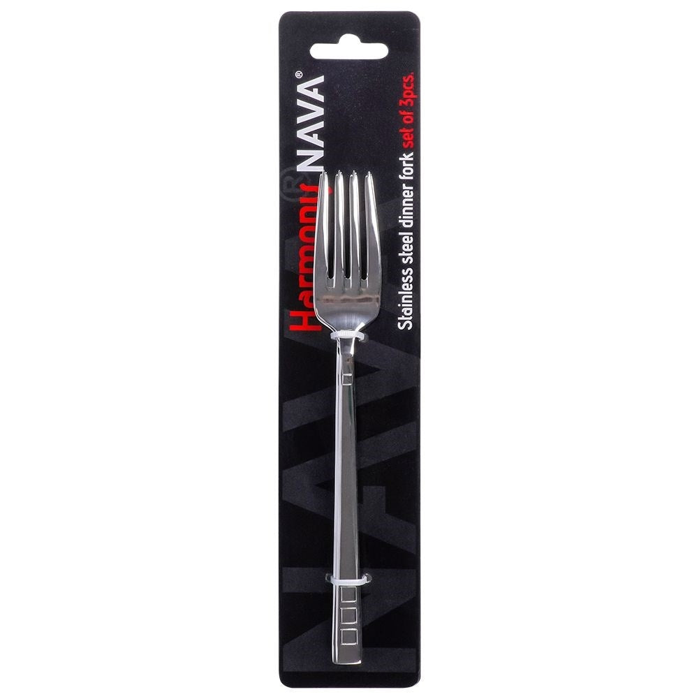 Set of 3 stainless steel forks, 21 cm, dishwasher safe