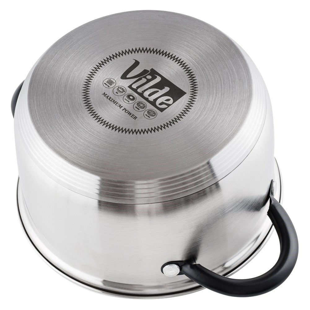 Set of 3 stainless steel pans for all stoves