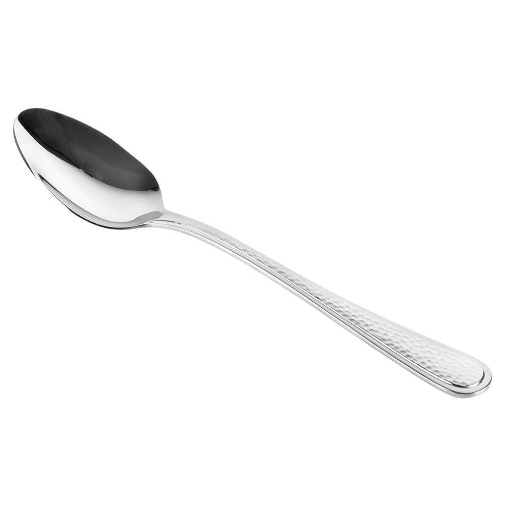 Set of 3 stainless steel spoons, hammered effect, dishwasher safe