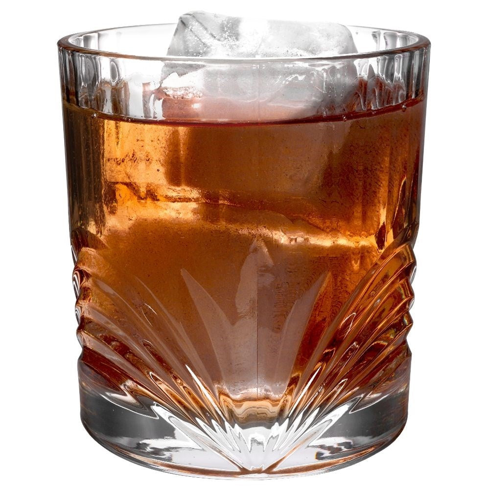 Set of 3 thick glasses with different decorations, dishwasher safe