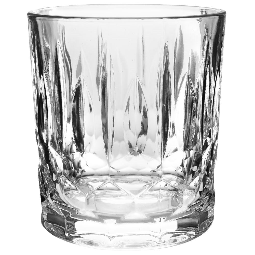 Set of 3 thick glasses with different decorations, dishwasher safe
