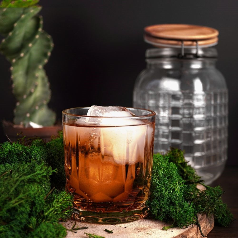 Set of 3 thick glasses with different decorations, dishwasher safe