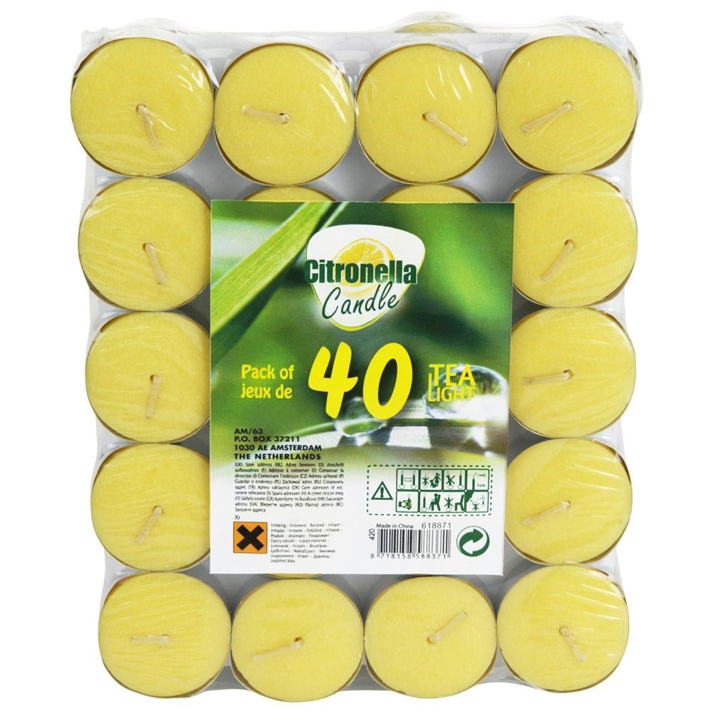 Set of 40 tealights with essential oil and lemon scent