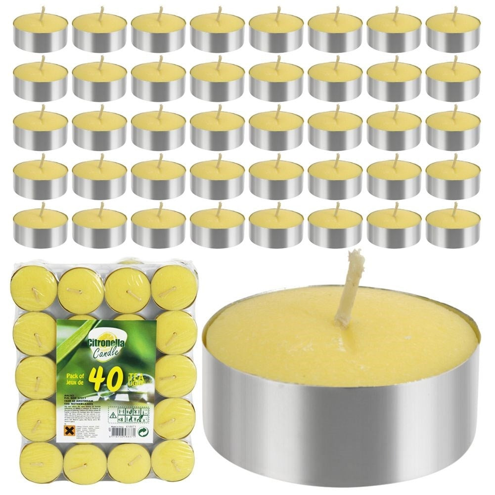 Set of 40 tealights with essential oil and lemon scent