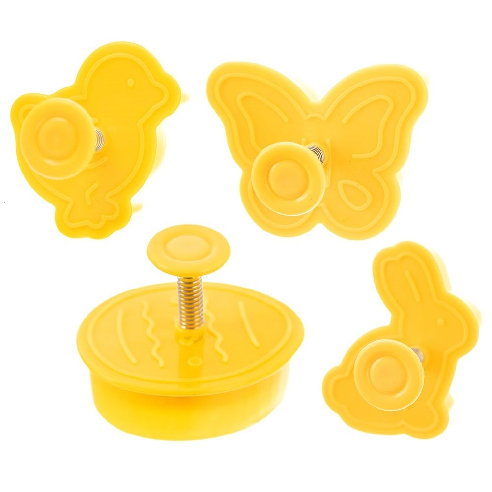 Set of 4 Easter baking tins: egg, butterfly, rabbit, chicken