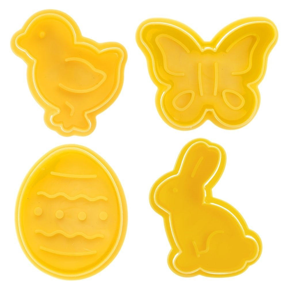 Set of 4 Easter baking tins: egg, butterfly, rabbit, chicken