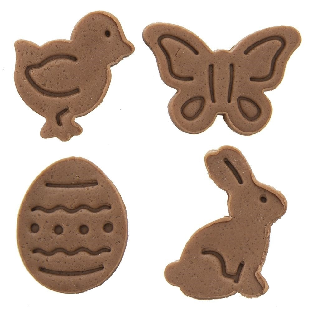 Set of 4 Easter baking tins: egg, butterfly, rabbit, chicken