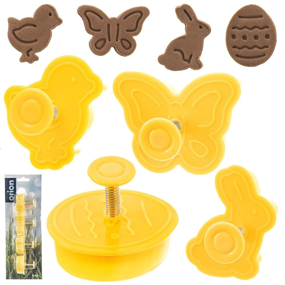 Set of 4 Easter baking tins: egg, butterfly, rabbit, chicken