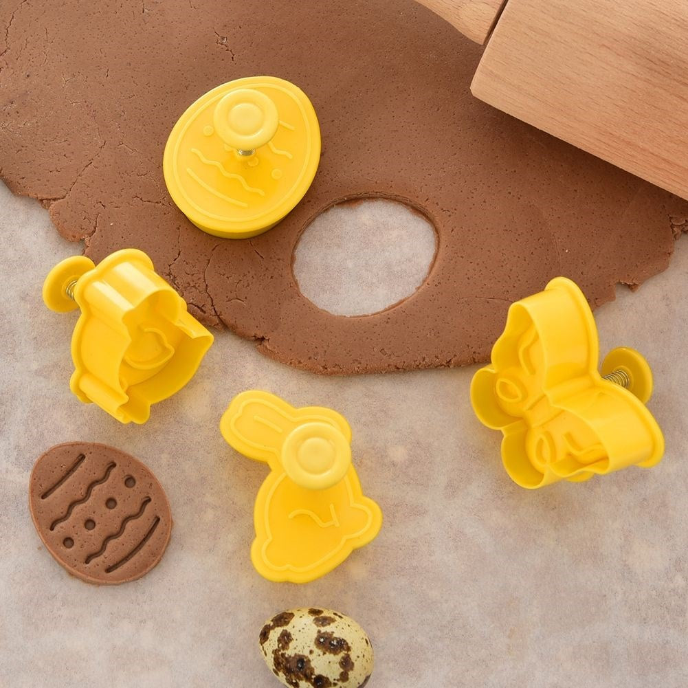 Set of 4 Easter baking tins: egg, butterfly, rabbit, chicken