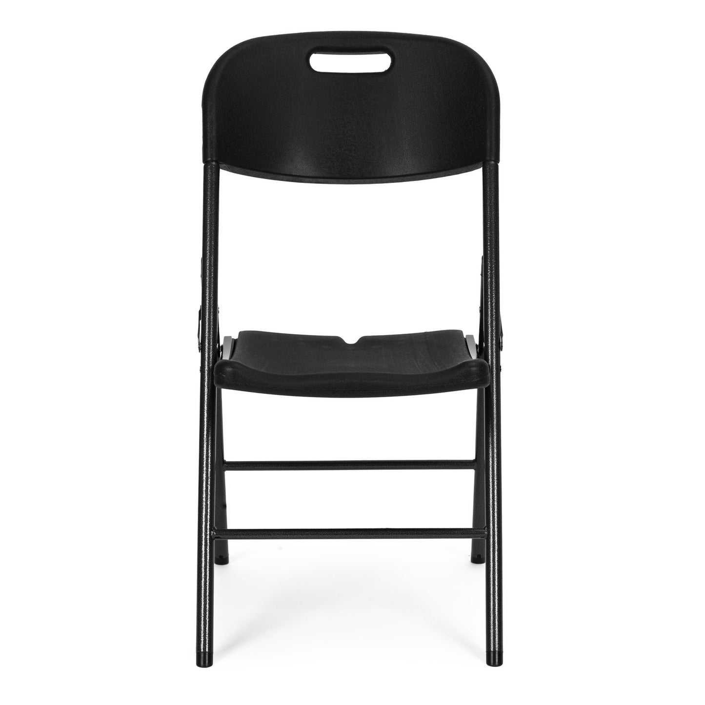 Set of 4 Folding Chairs – Catering Set, Metal & HDPE, Black ModernHome