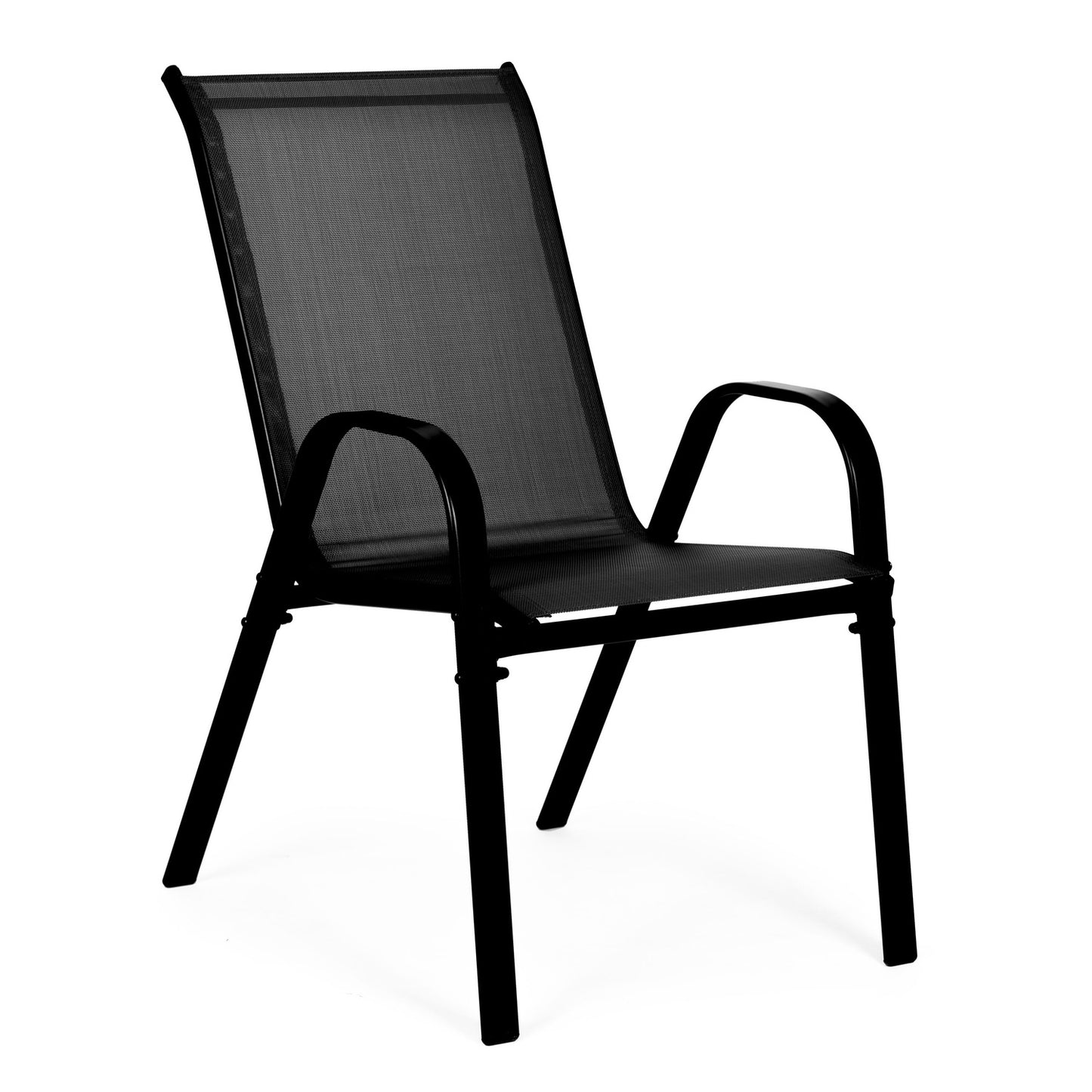 Set of 4 Garden Chairs for Terrace or Balcony Black MultiGarden