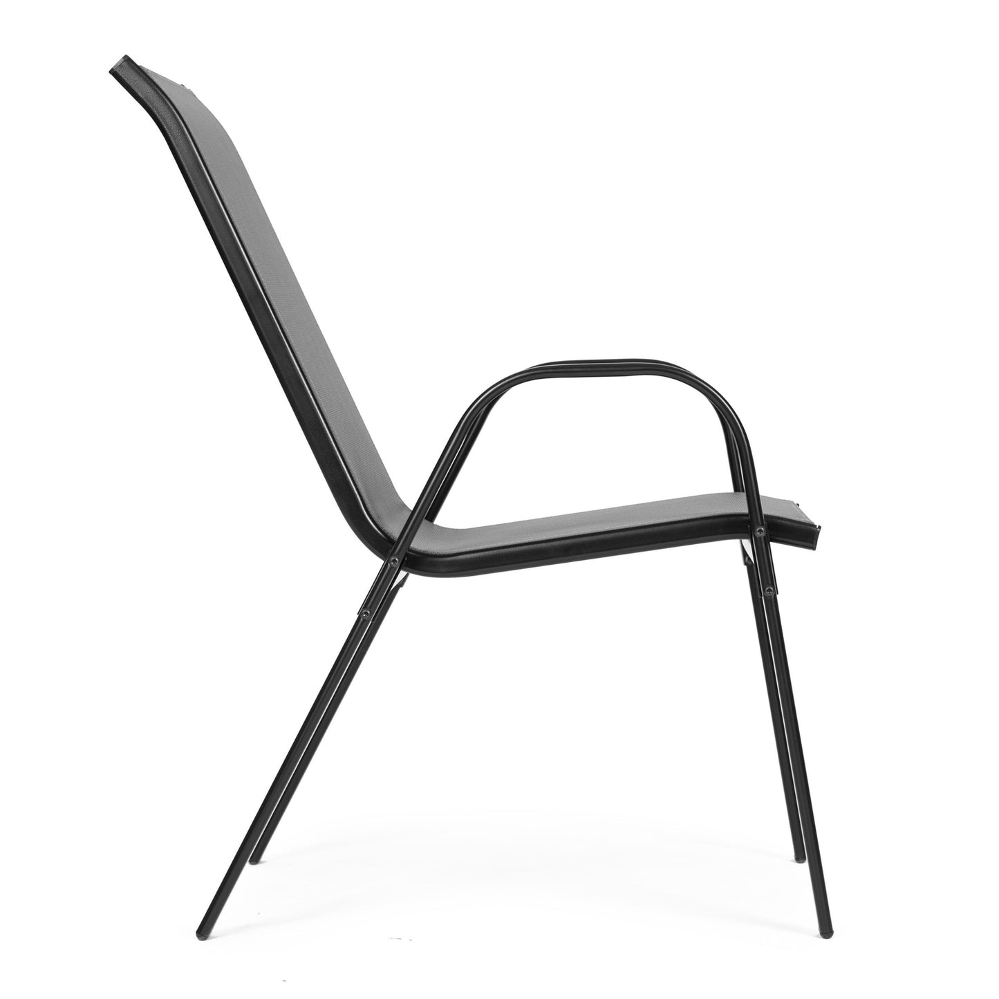 Set of 4 Garden Chairs for Terrace or Balcony Grey MultiGarden