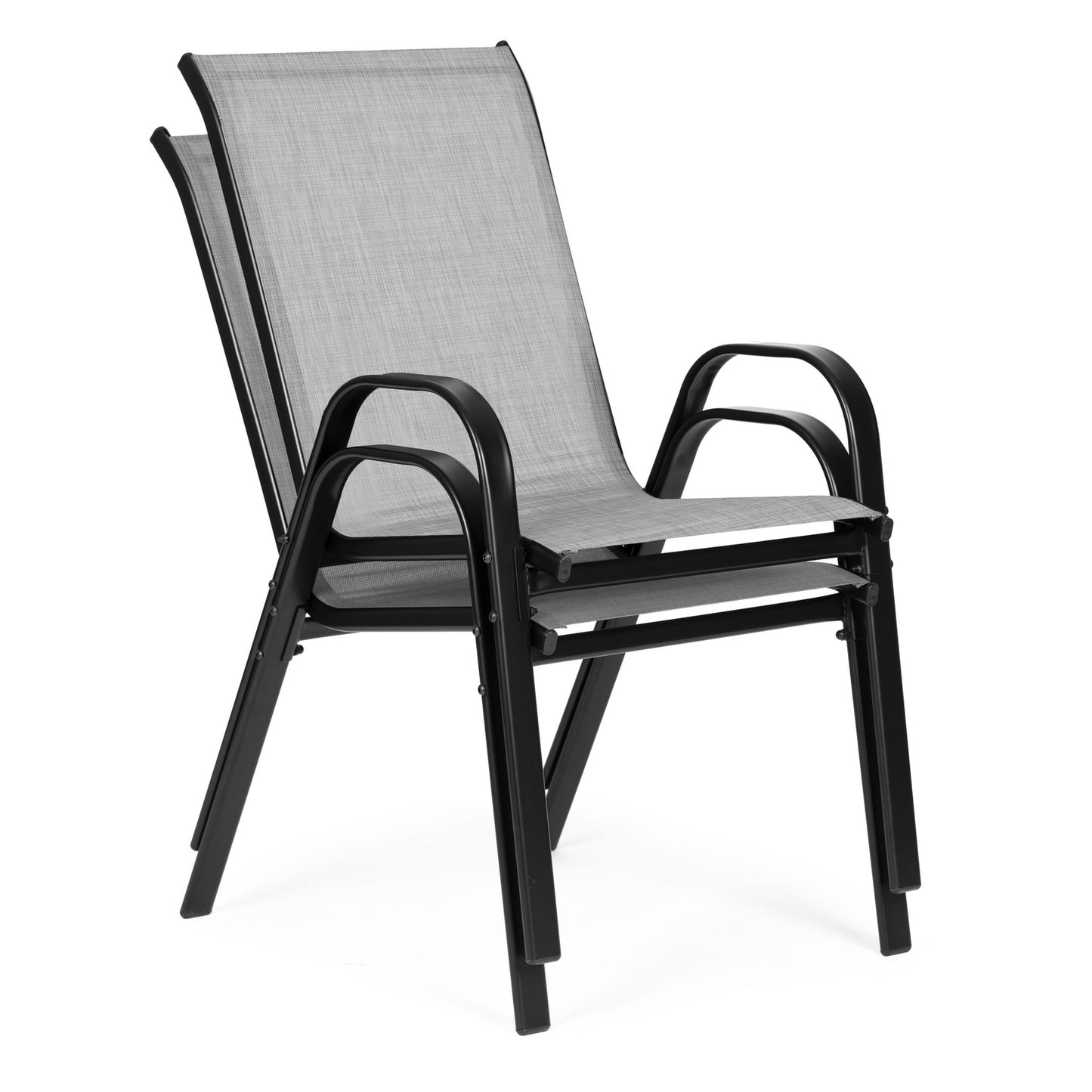 Set of 4 Garden Chairs for Terrace or Balcony Light Grey MultiGarden