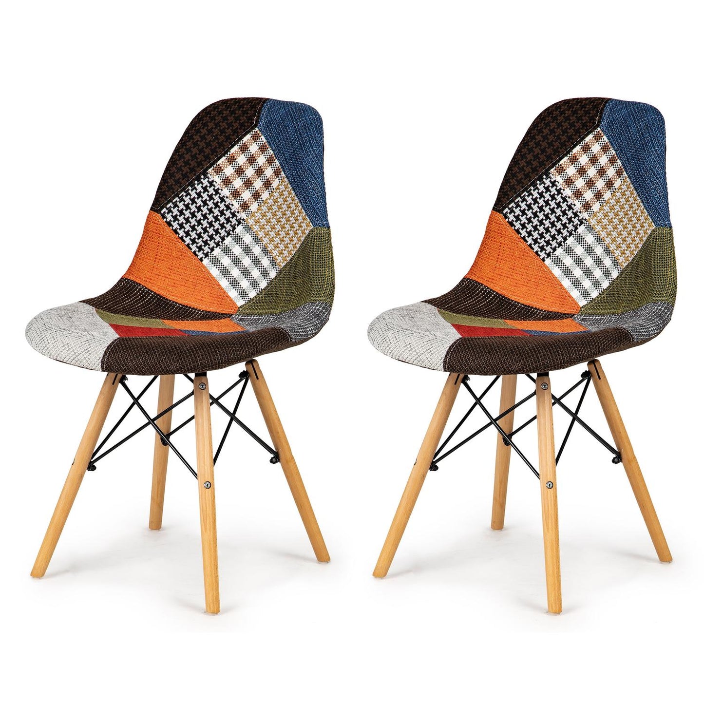 Set of 4 ModernHome patchwork chairs
