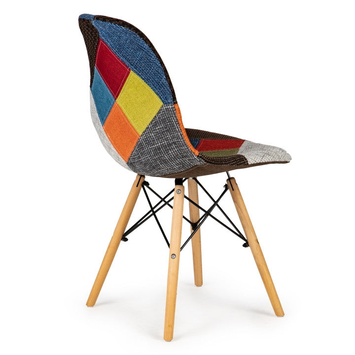 Set of 4 ModernHome patchwork chairs