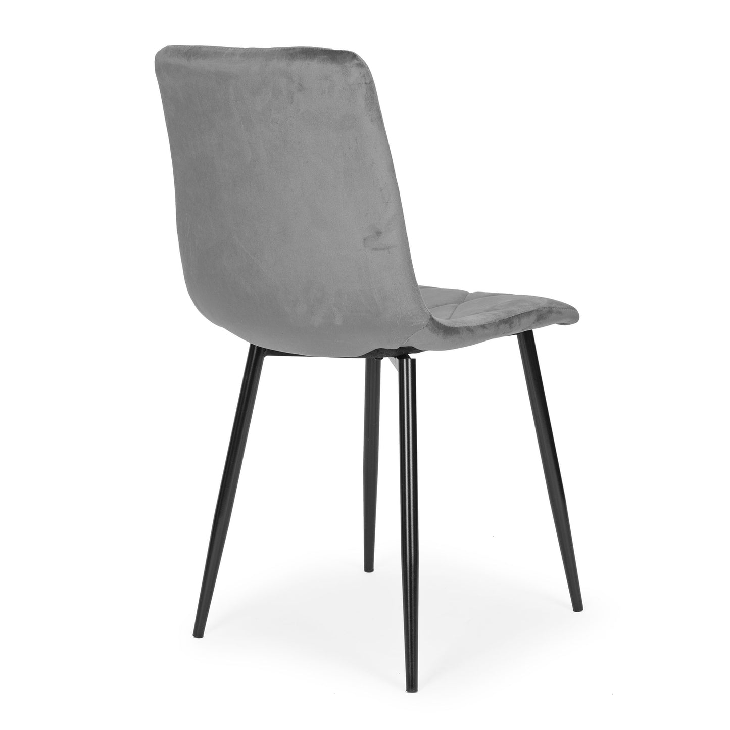 Set of 4 Quilted Velvet Chairs for Dining and Living Room Grey ModernHome