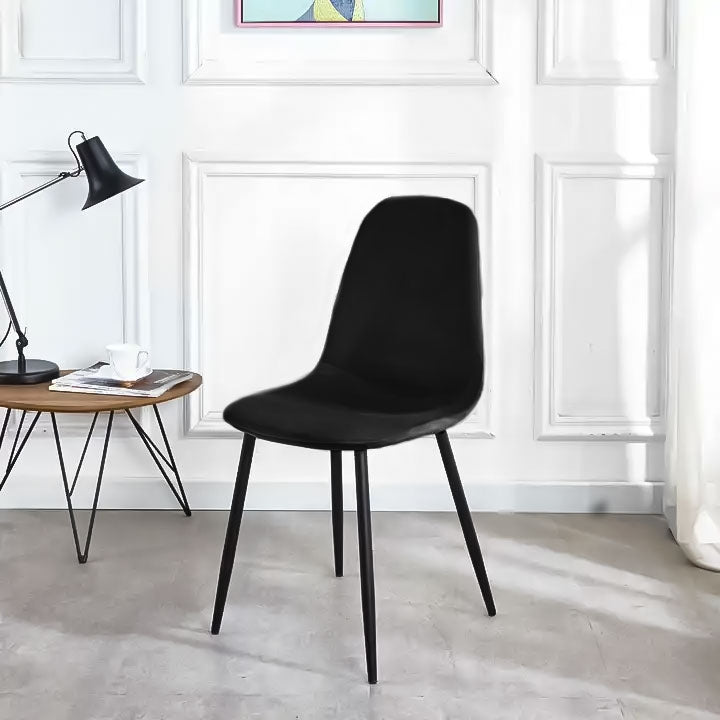 Set of 4 Velvet Chairs for Dining and Living Room Black ModernHome