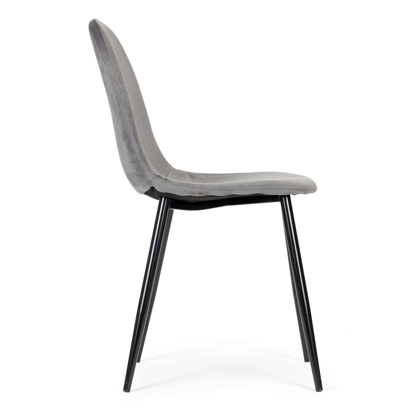 Set of 4 Velvet Chairs for Dining and Living Room Grey ModernHome