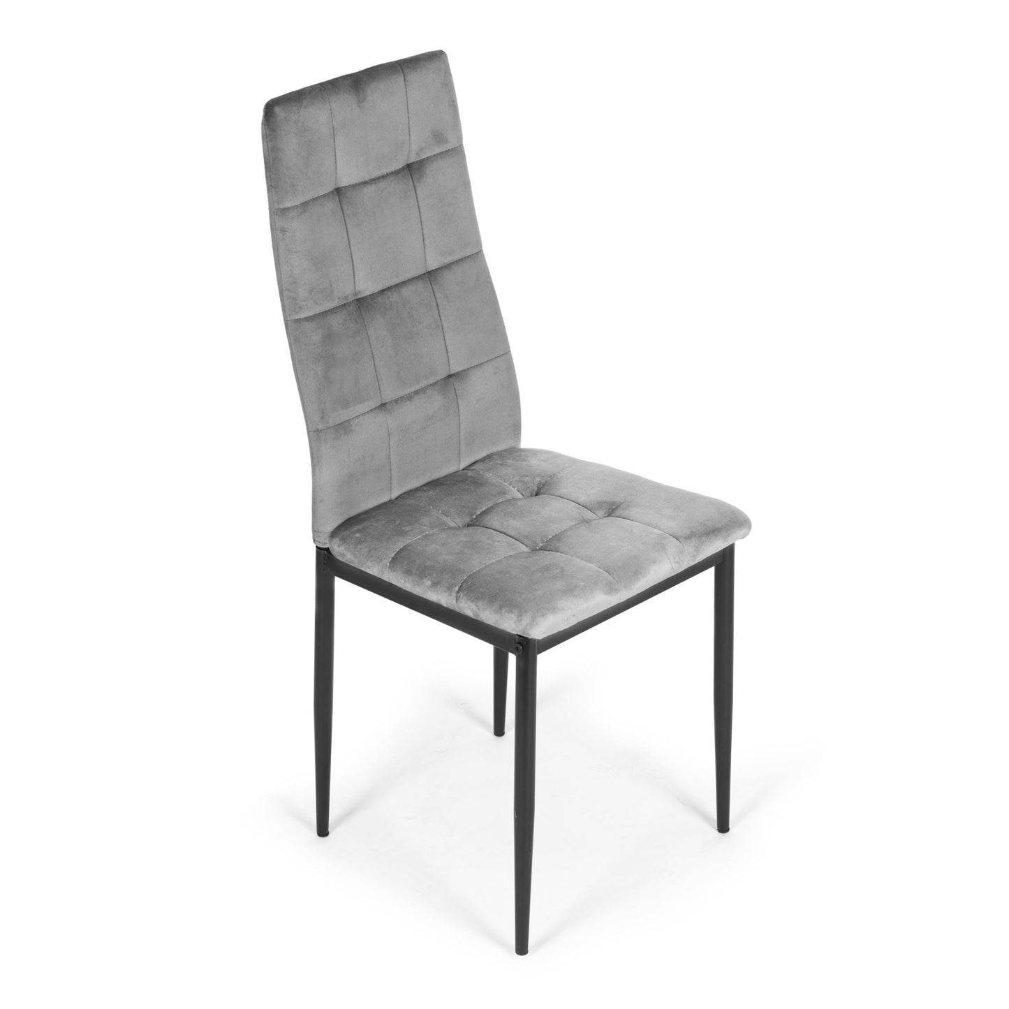 Set of 4 Velvet Chairs for Dining and Living Room Grey ModernHome
