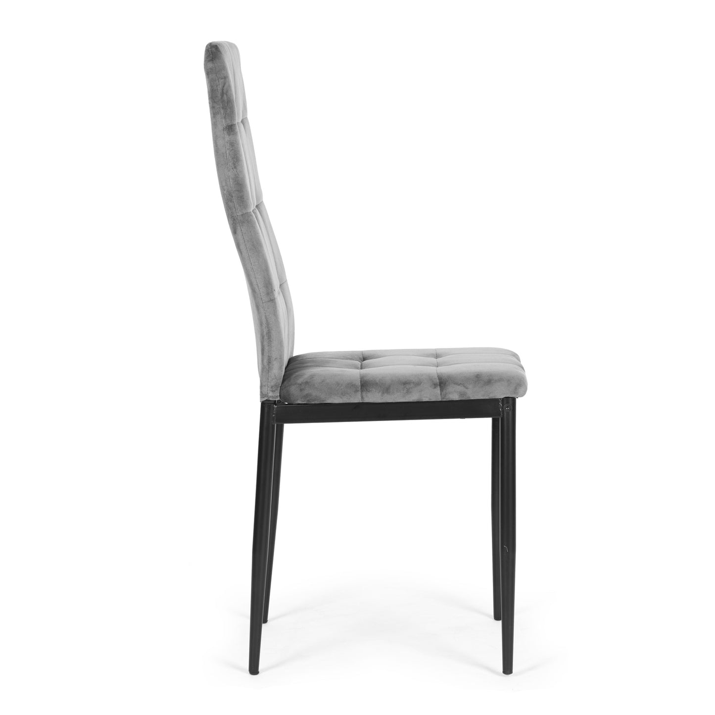 Set of 4 Velvet Chairs for Dining and Living Room Grey ModernHome
