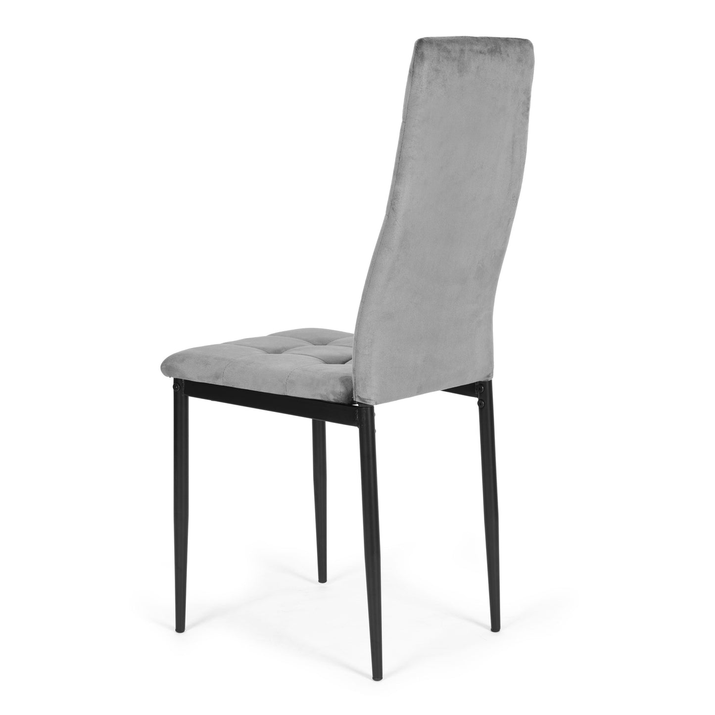 Set of 4 Velvet Chairs for Dining and Living Room Grey ModernHome