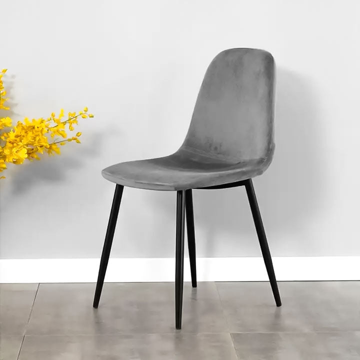 Set of 4 Velvet Chairs for Dining and Living Room Grey ModernHome