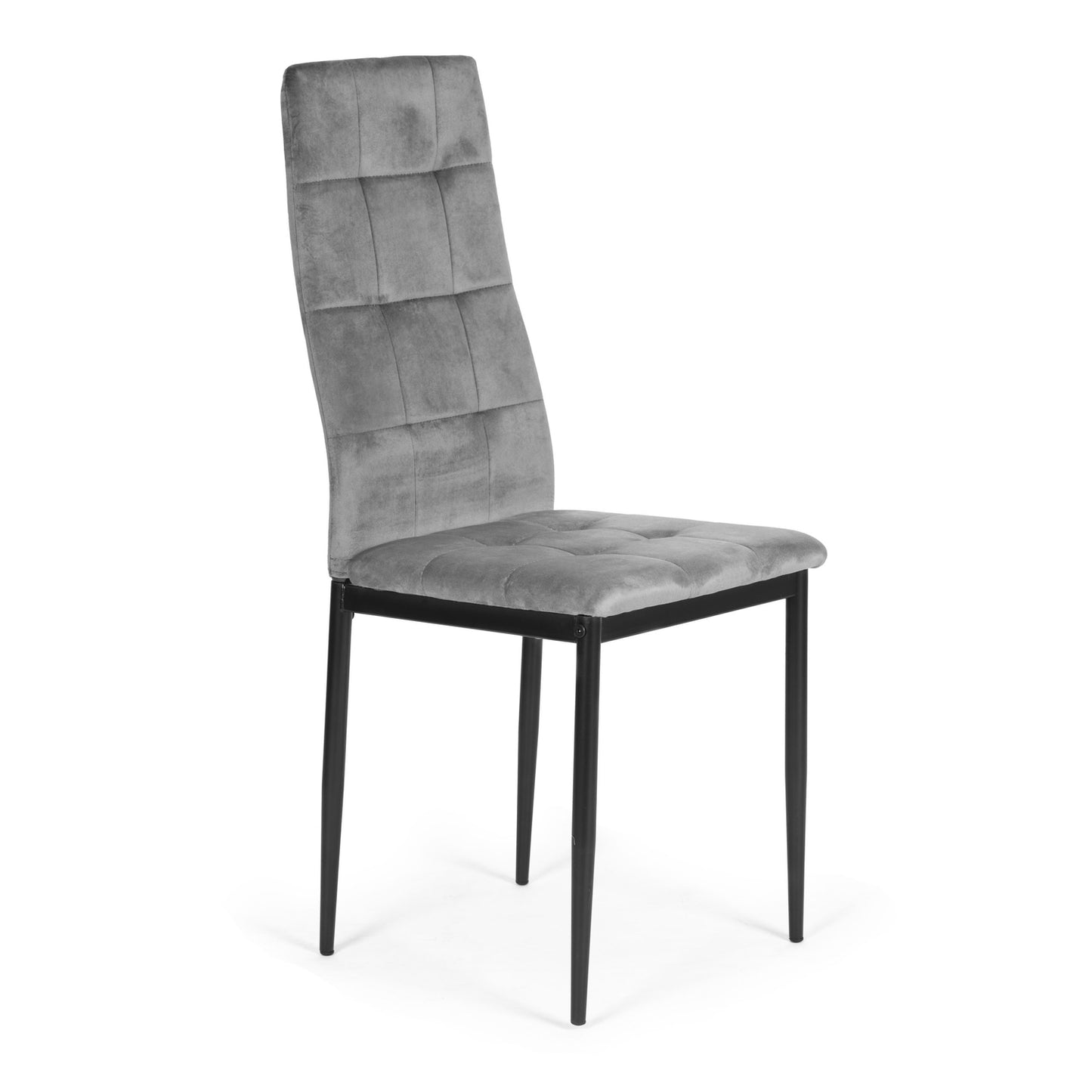 Set of 4 Velvet Chairs for Dining and Living Room Grey ModernHome