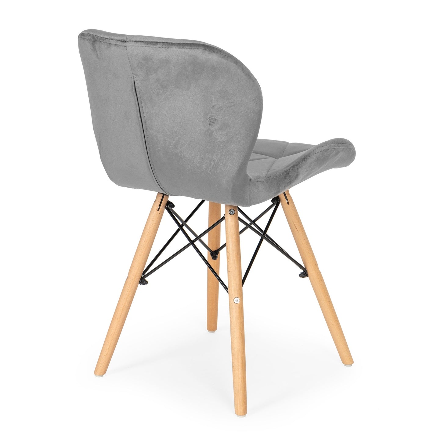 Set of 4 Velvet Dining and Living Room Chairs Grey ModernHome