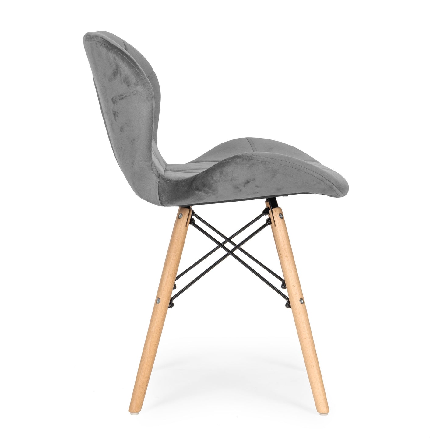 Set of 4 Velvet Dining and Living Room Chairs Grey ModernHome