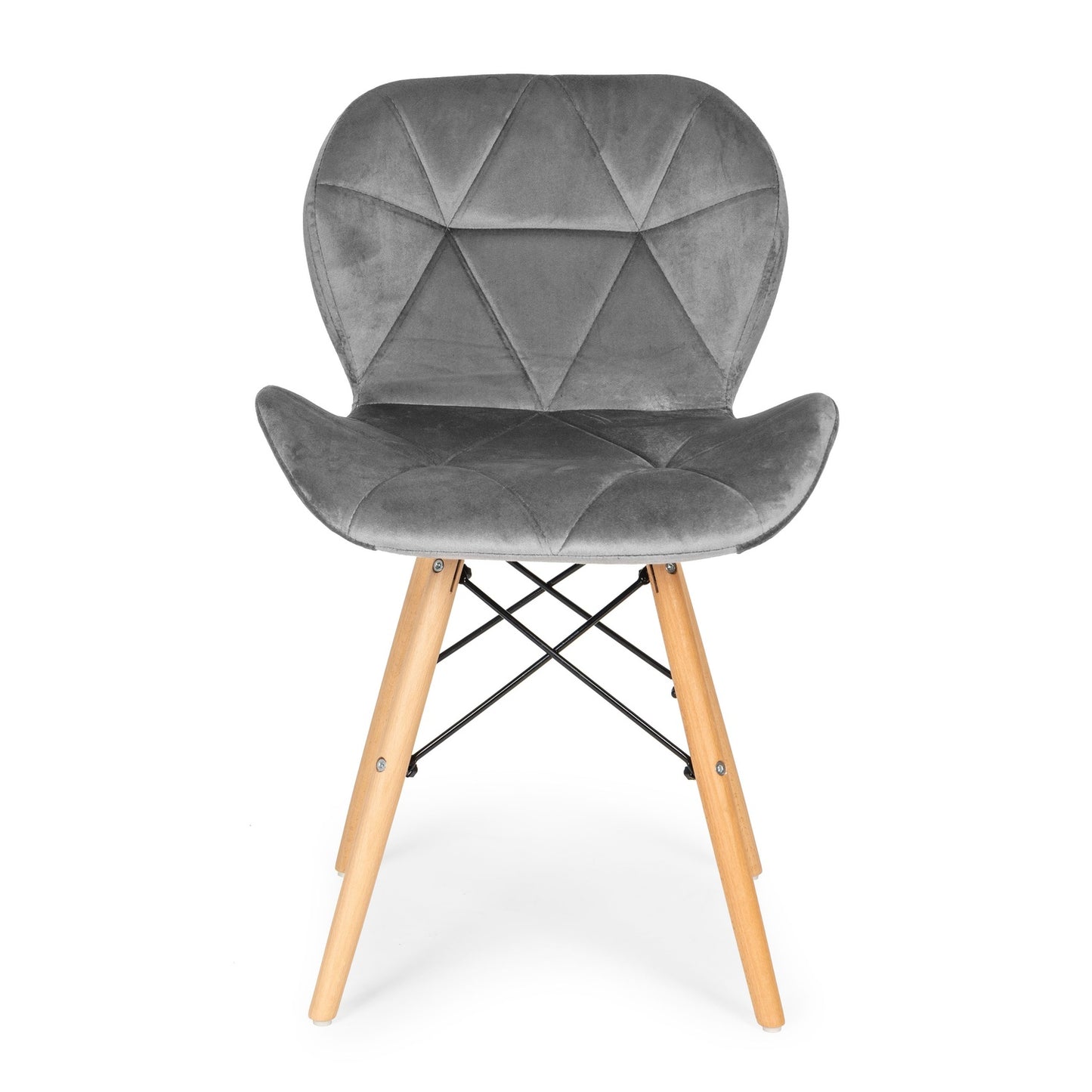 Set of 4 Velvet Dining and Living Room Chairs Grey ModernHome