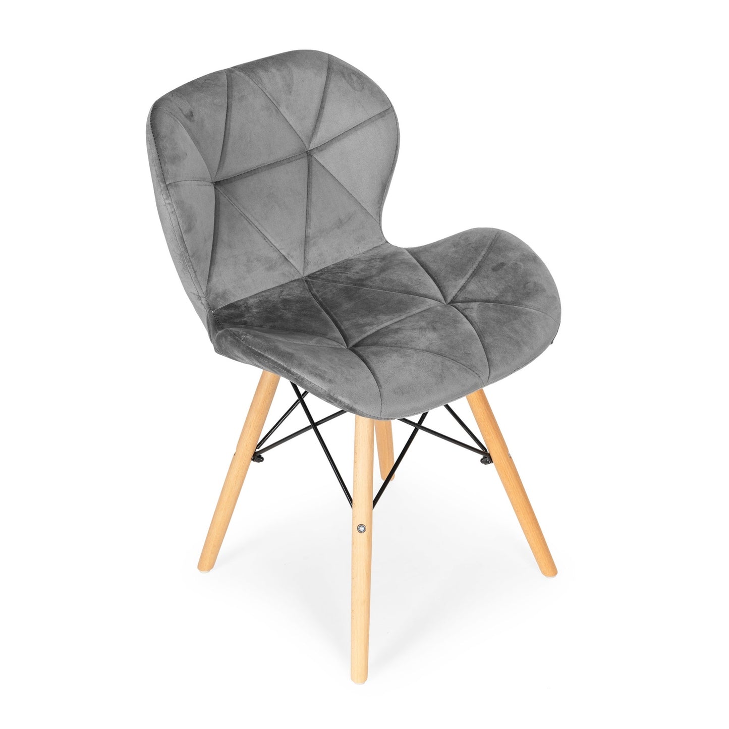 Set of 4 Velvet Dining and Living Room Chairs Grey ModernHome