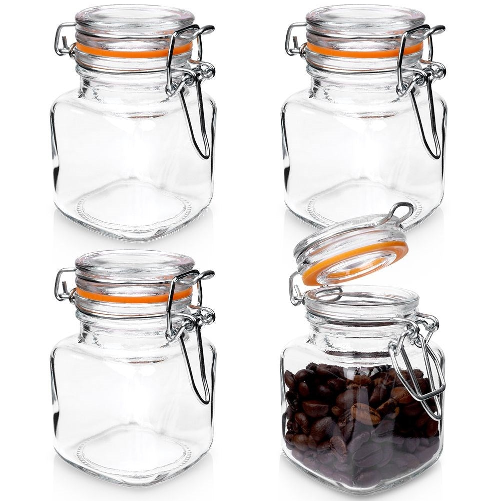 Set of 4 airtight jars - perfect for spices and jams