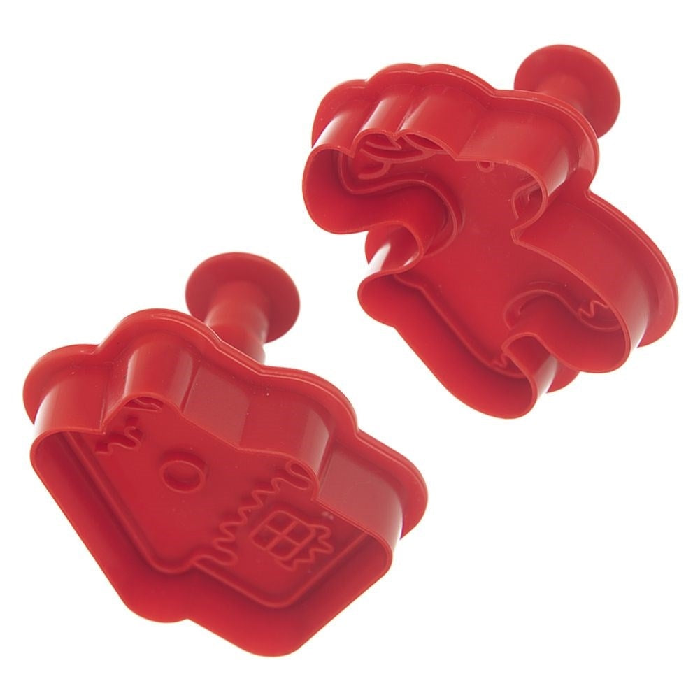 Set of 4 cake tins with a Christmas motif and stamp function