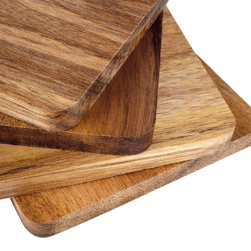 Set of 4 coasters for hot dishes - natural wood