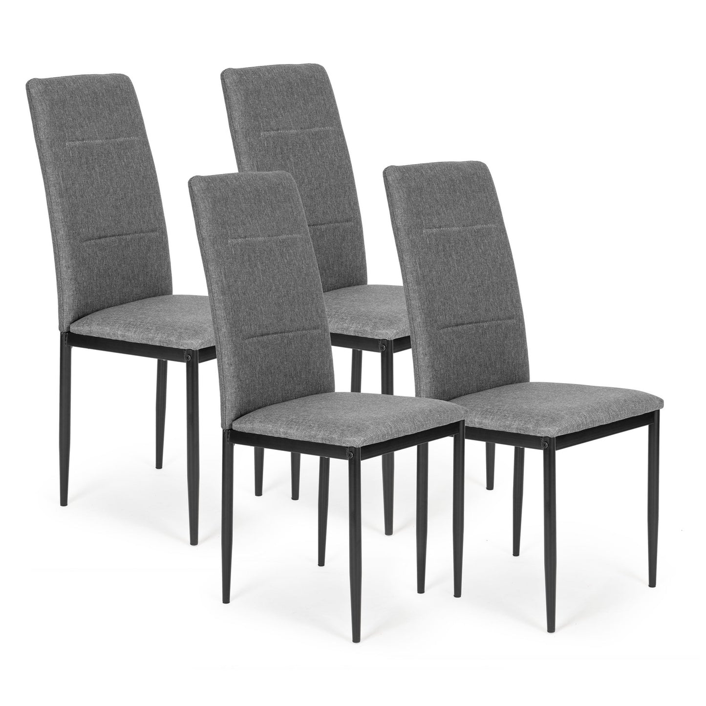 Set of 4 dining room and living room chairs - gray