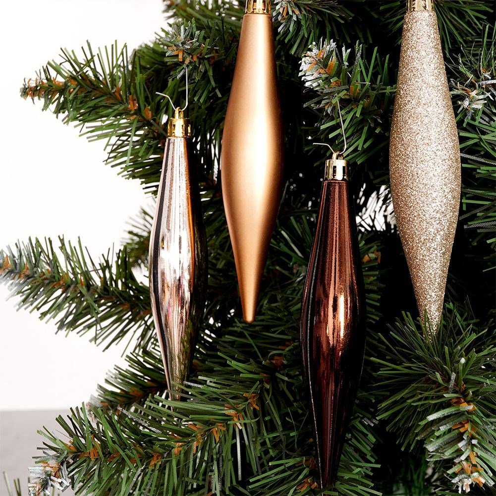 Set of 4 durable Christmas tree balls in the form of icicles