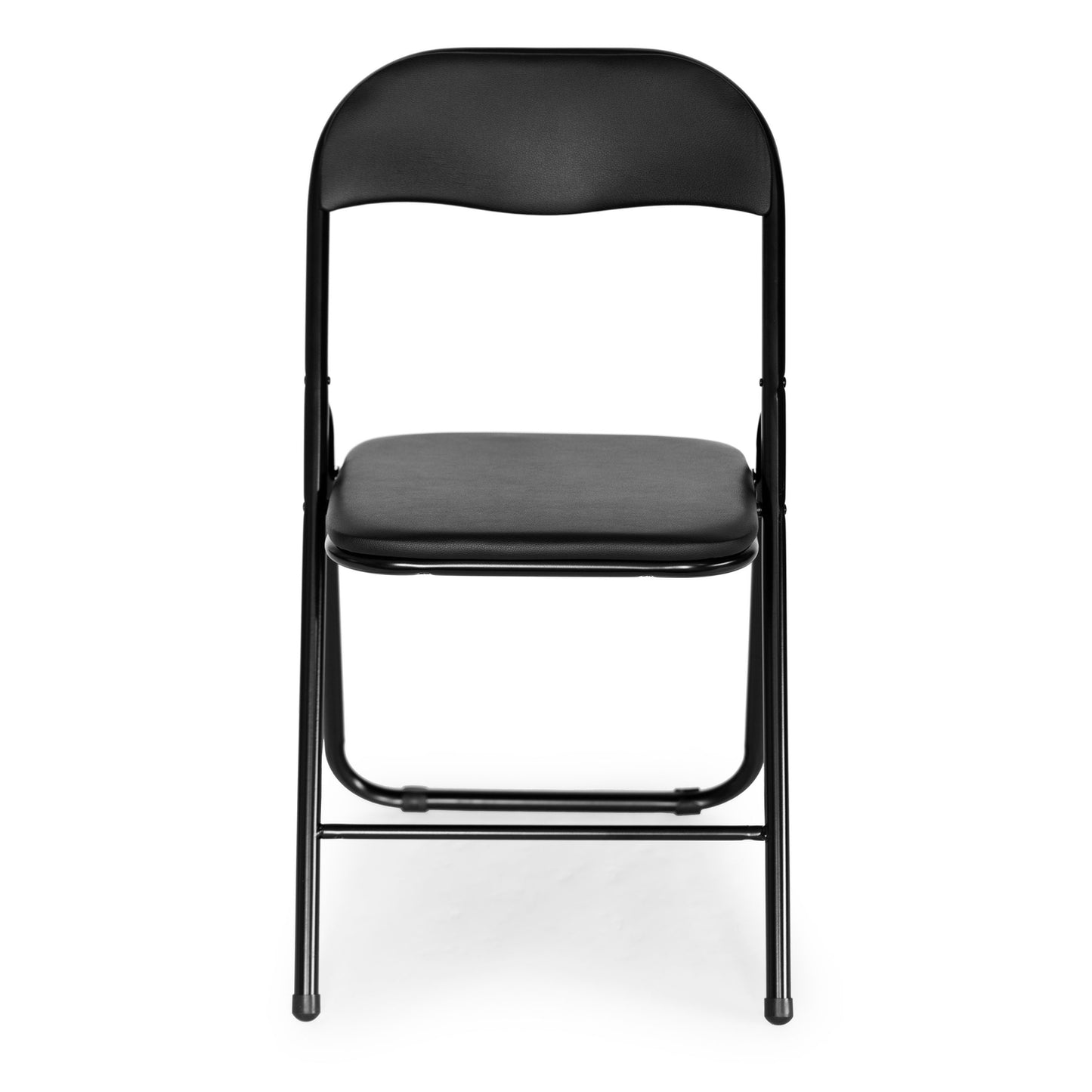Set of 4 foldable garden catering chairs, black eco-leather
