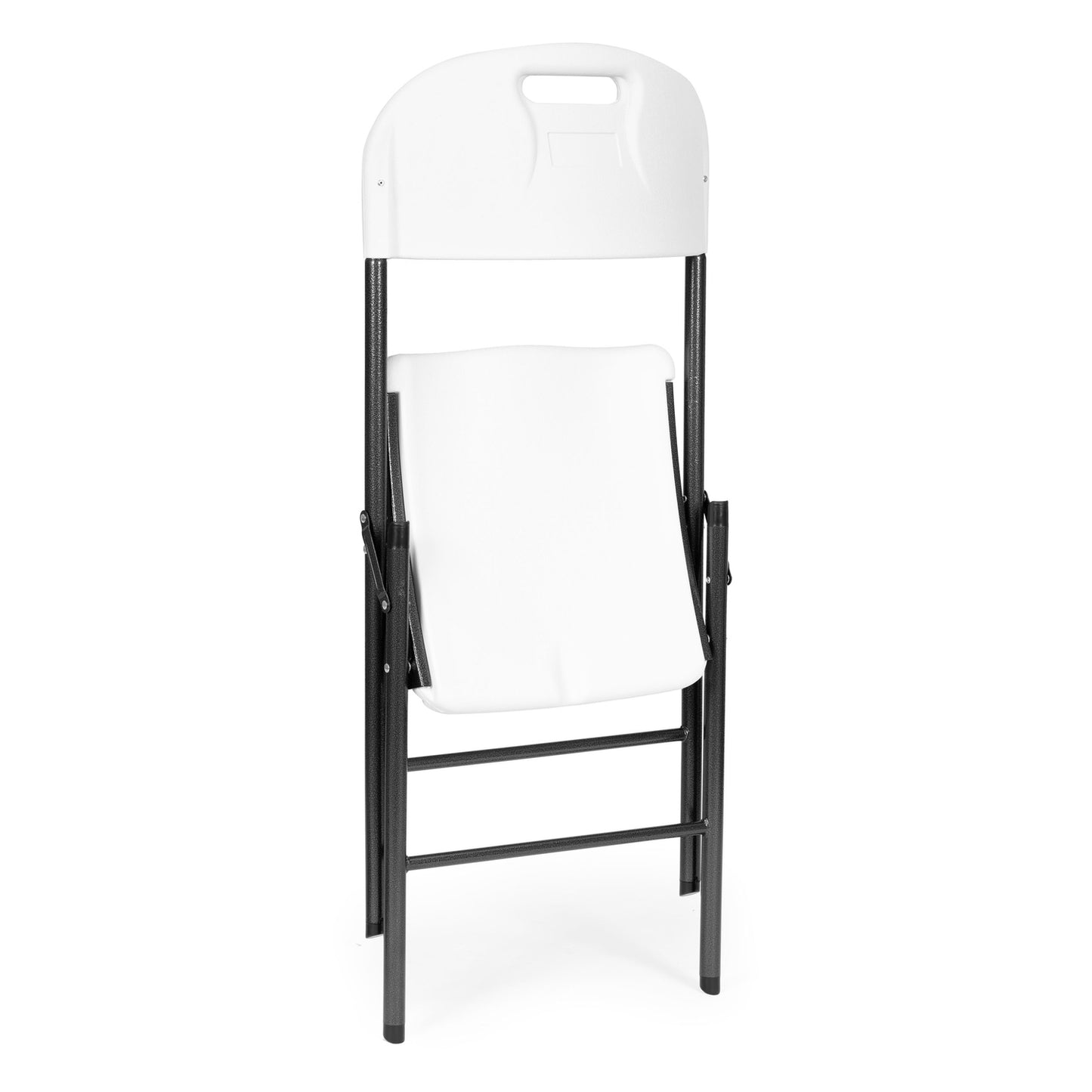 Set of 4 folding chairs, catering set, metal, HDPE, white, ModernHome