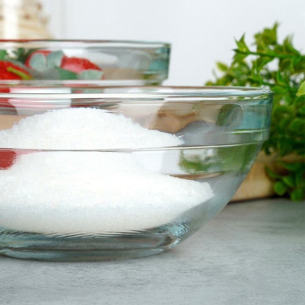Set of 4 glass whisks for salad, snacks, dessert