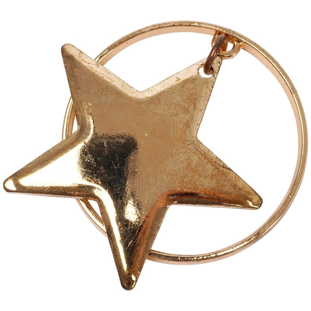 Set of 4 gold napkin rings with stars, 4 cm diameter