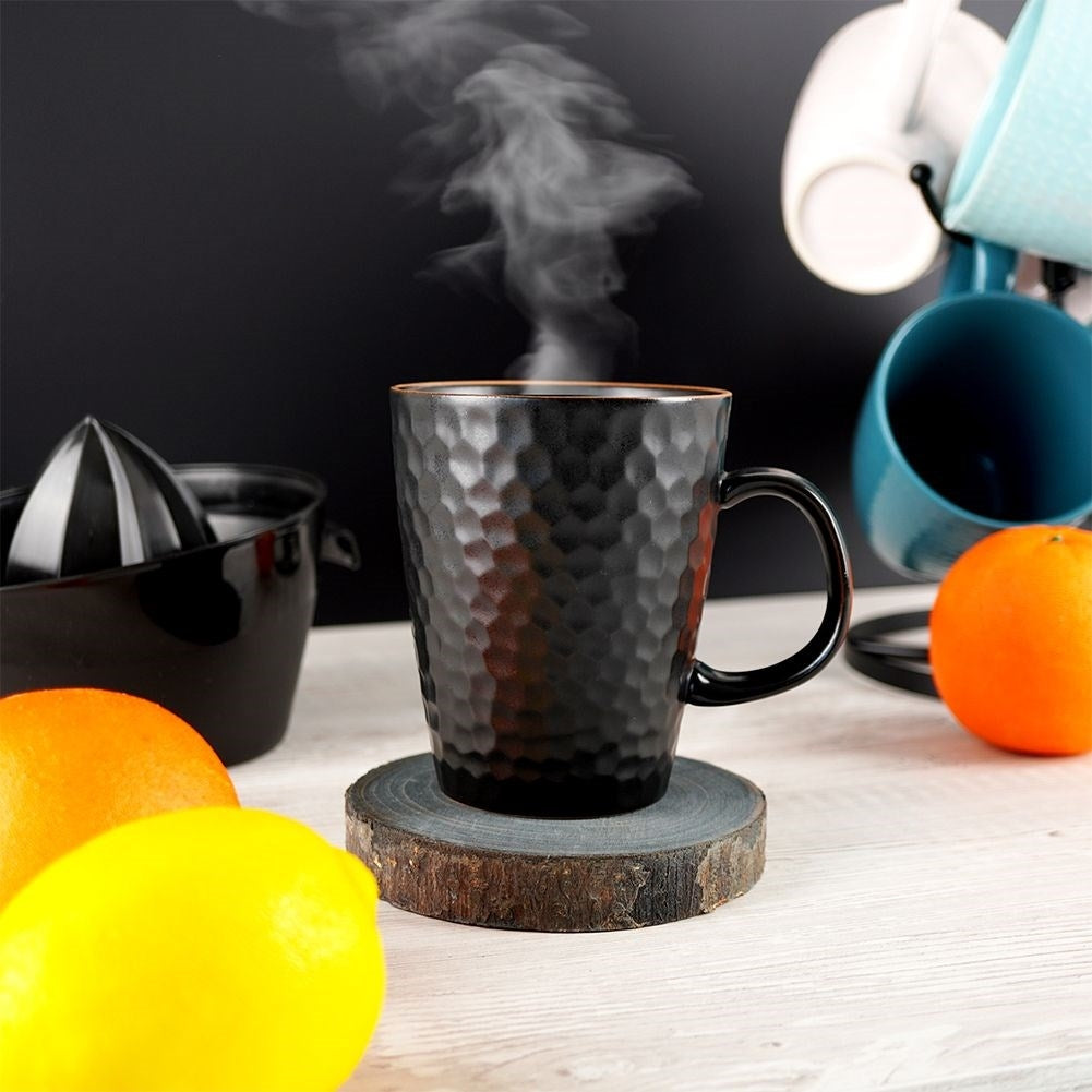 Set of 4 graphite colored wooden pieces with bark - Natural design