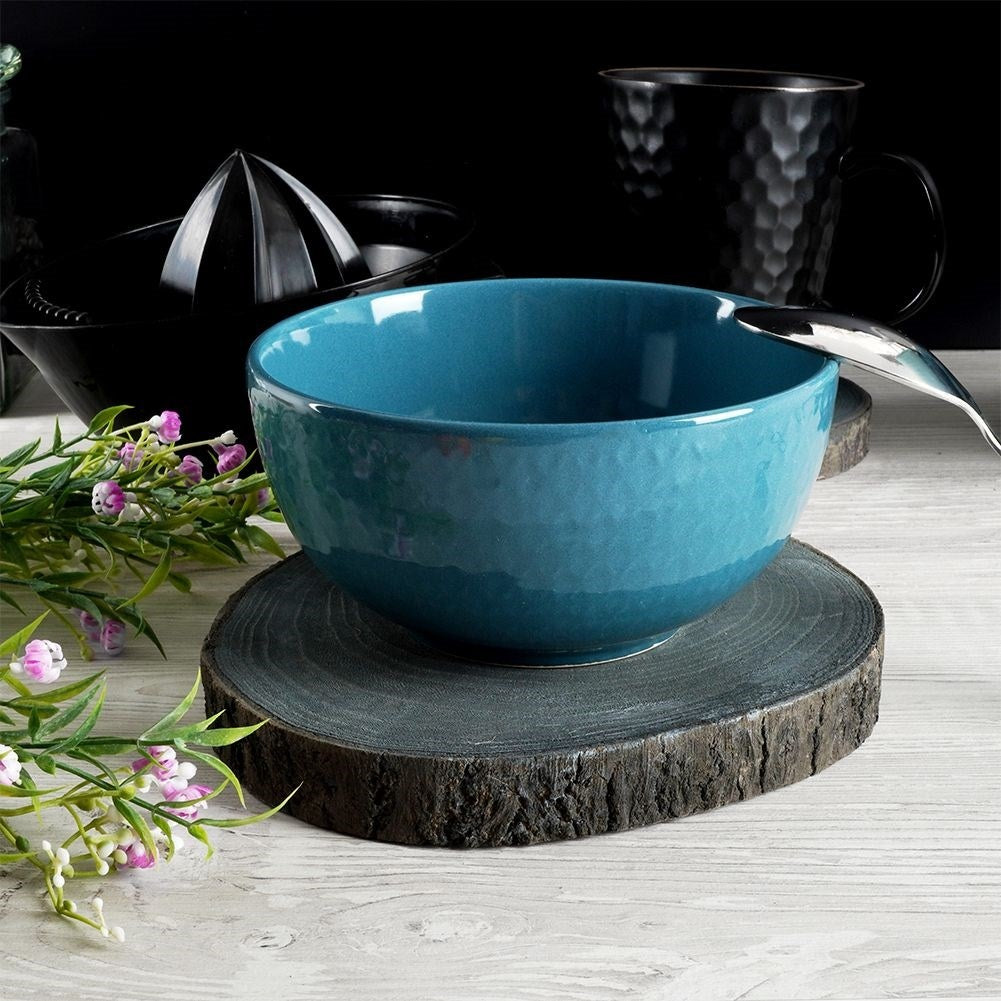 Set of 4 graphite colored wooden pieces with bark - Natural design