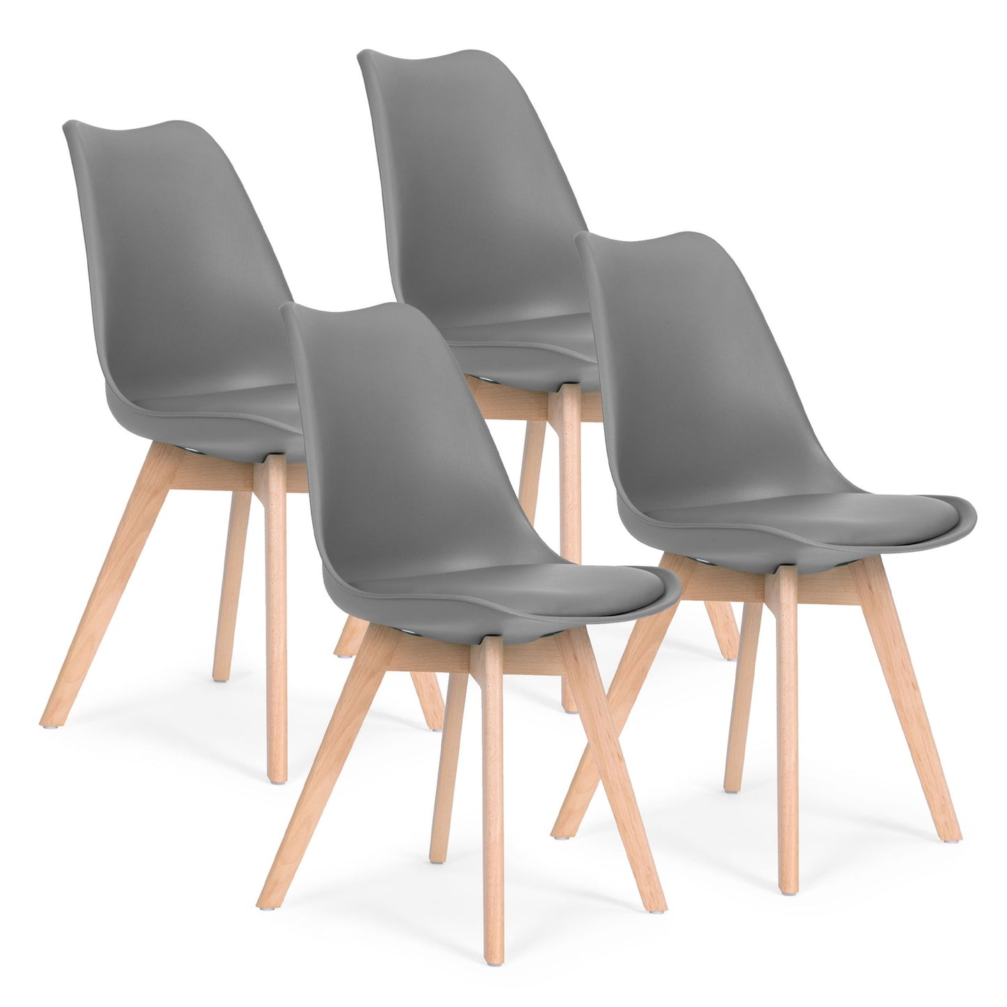 Set of 4 living room dining room chairs with a cushion eco-leather ModernHome