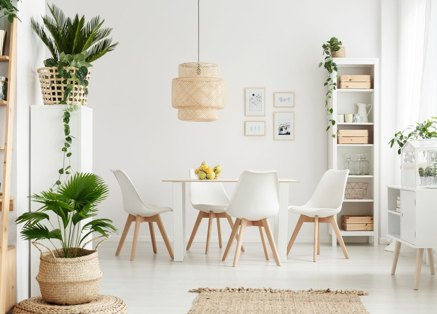Set of 4 living room dining room chairs with a cushion eco-leather ModernHome