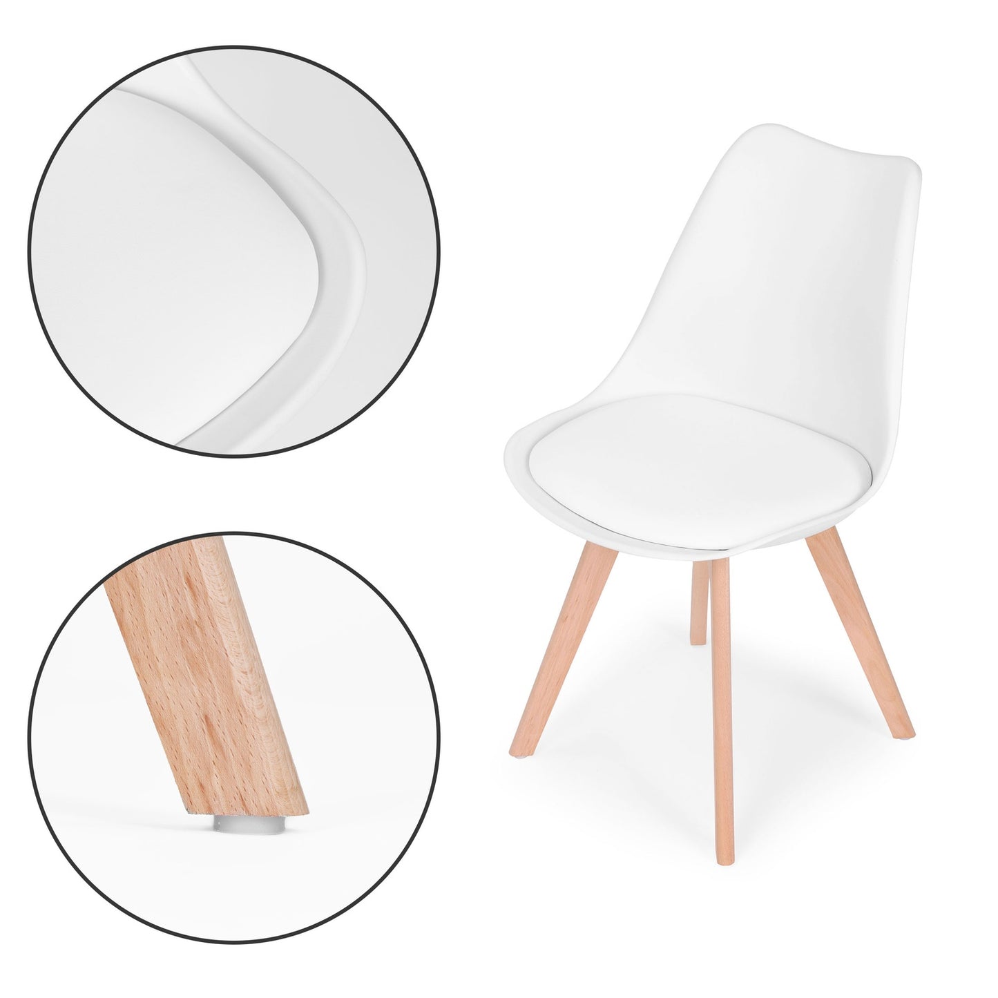 Set of 4 living room dining room chairs with a cushion eco-leather ModernHome