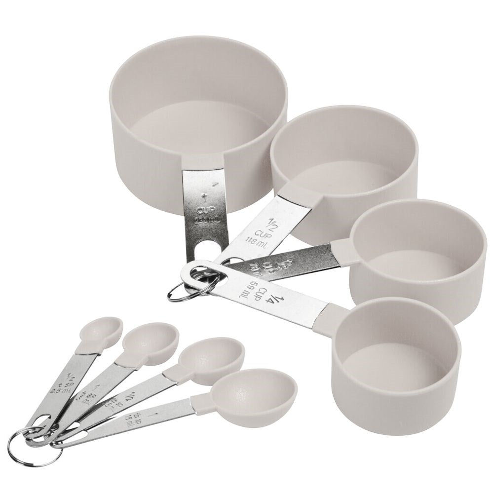 Set of 4 measuring spoons and 4 measuring cups for easy measuring