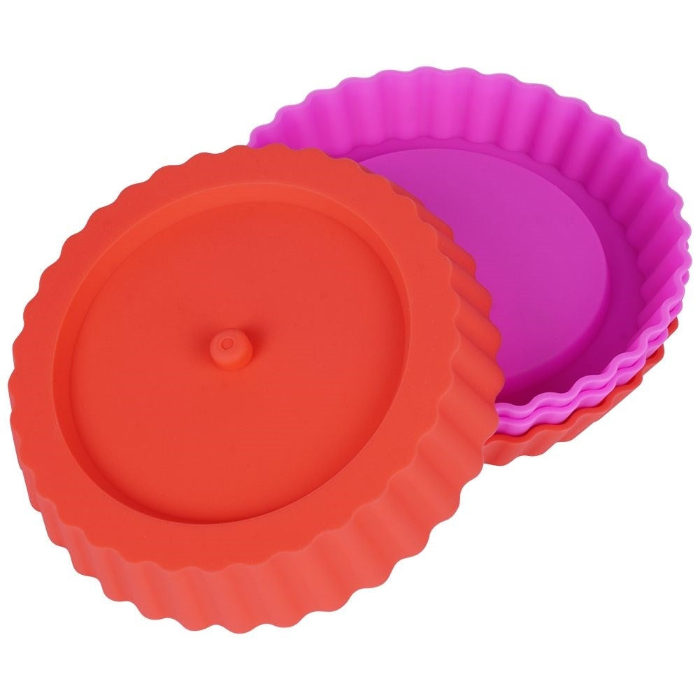 Set of 4 mini-tartlet molds in silicone, dishwasher safe